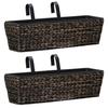 Planters - vidaXL - 2 Pcs - Water Hyacinth - Brown - Rectangular