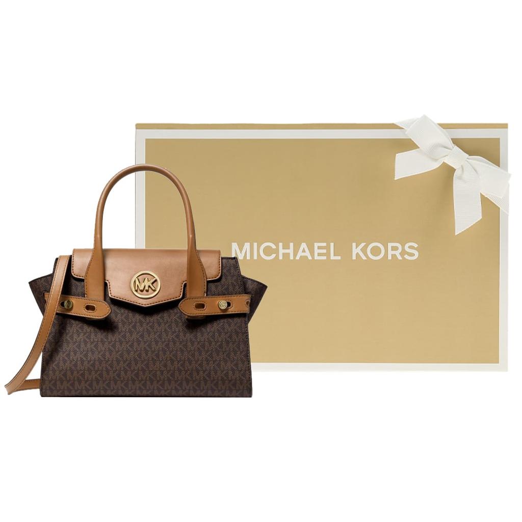 Michael Kors Женская сумка Carmen из покрытого холста, сумка на плечо, сумка через плечо, коричневый и темно-коричневый 35S2GNMS5B-200