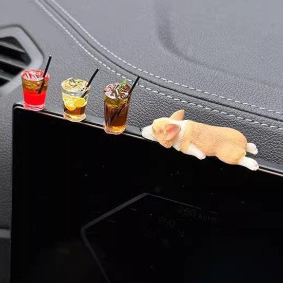 Украшение для автомобиля в виде корги, милый мини-спящий декор для автомобиля в виде корги, украшение для центральной консоли, подарок для любителей домашних животных в машине