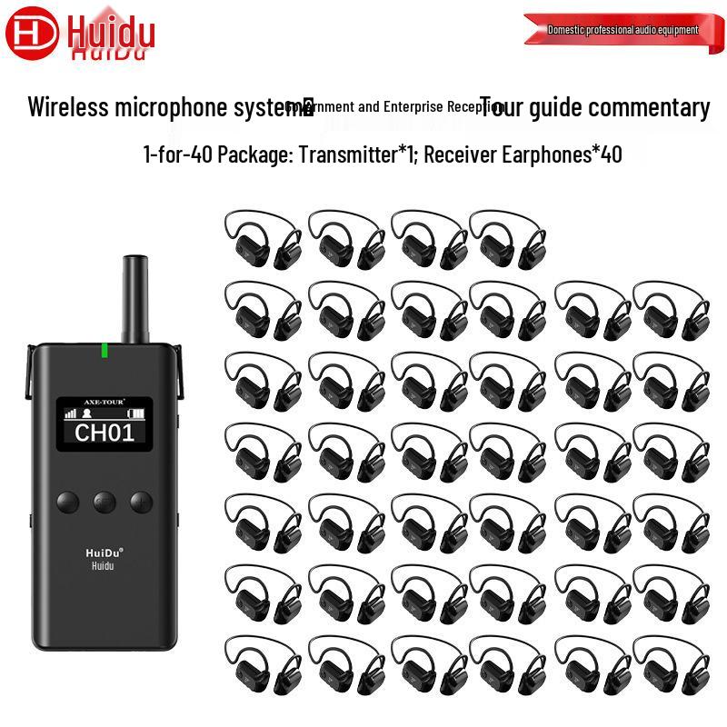 HuiDu E-501T 2.4G Wireless Dual Ear-Hook Interpreter System