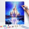 Disney Масляная живопись Сделай сам Цифровая живопись Волшебный Фэнтезийный Замок Ночной вид Ручная роспись Настенное искусство для гостиной и прихожей.