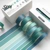 Translucent Washi Tape 8 Rolls Set, Decorative Stickers, Aesthetic Solid Color Tapes Japanese Paper for Scrapbooking Supplies, Journaling Junk