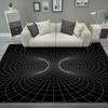 3D Visual Whirlwind Carpet Optical Illusion Bedroom Floor Mat Living Room Coffee Table Rug Unique Decorative Carpet