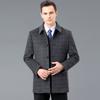 Mid-length Cashmere Woolen Coat with Removable Down Lining, Winter Thick Woolen Woolen Coat for Middle-aged Men
