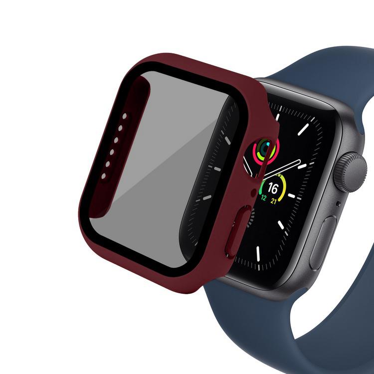 Стекло + чехол для Apple Watch, чехол серии 44/40/41/45/42/38 мм, аксессуар для iWatch, защитная пленка для экрана Apple watch 8 7 6 SE 5 3