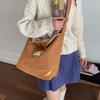 Fashion Faux Suede Women's Plush Shoulder Bags Winter Letter Female Large Crossbody Bag Double Sided Casual Tote Travel Handbags