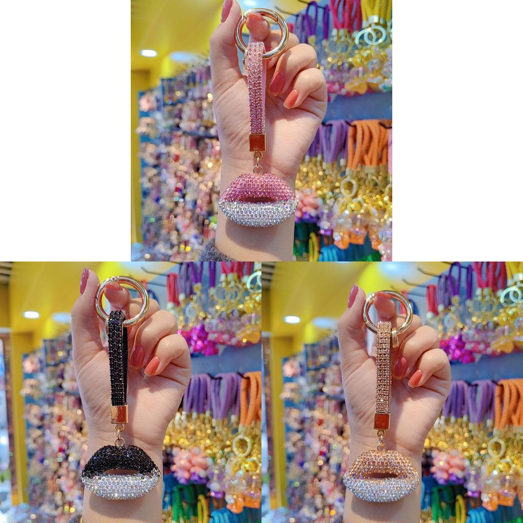 Lip Shape Key Organizer With Sparkling Czech Diamonds For Party And Holiday Gifts