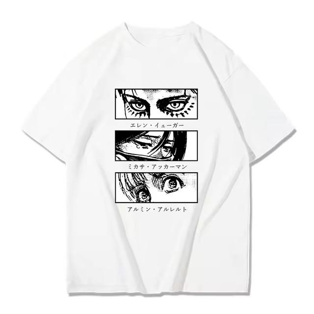 T-shirt Women Men Attack on Titan T Shirt Kawaii Cartoon Titans Attack Graphic Tees Demale Harajuku Summer Tops Japanese Anime