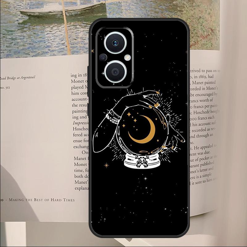 Гадание Луна Звезды Руки Искусство Чехол для OPPO Reno 11F 12F 13F 14F 10 11 12 13 14 Pro 7 8 Lite OPPO Find X6 X8 X9 Pro Чехол