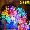 Waterproof Sakura Fairy Solar 5/7M 50LEDs String Lights Garden Party Decor House Warming Gift Ideas Christmas Yard Decoration