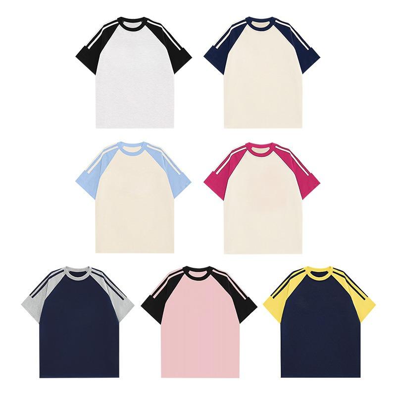 Футболка с короткими рукавами из чистого хлопка Solona с контрастным полосатым воротником и тремя полосками