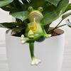 Cute Flower Pot Accessories Miniature Frog Figurines Planter Decor, Resin Frog Statue Garden Aesthetic Plant Decorations for Patio,Yard,Lawn Ornament