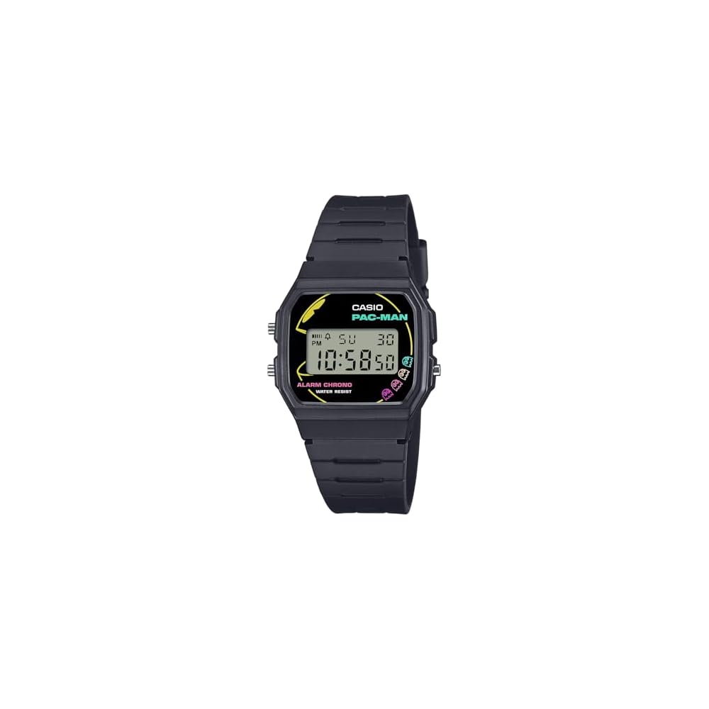 Мужские часы Casio Classic F-91WPC-1AJR Черные Биопластик Коллаборация Pac-Man