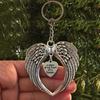 Metal Keychain Pendant My Heart Is In Heaven Angel Wings Keychain For Mom Mother's Day Gift