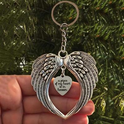 Металлический брелок-подвеска «Мое сердце на небесах» брелок с крыльями ангела для мамы, подарок на день матери