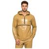 Mens Waterproof Hoodie Sweatshirt Front Kangaroo Pocket Zipper Long Sleeve Hooded Windbreaker Raincoat