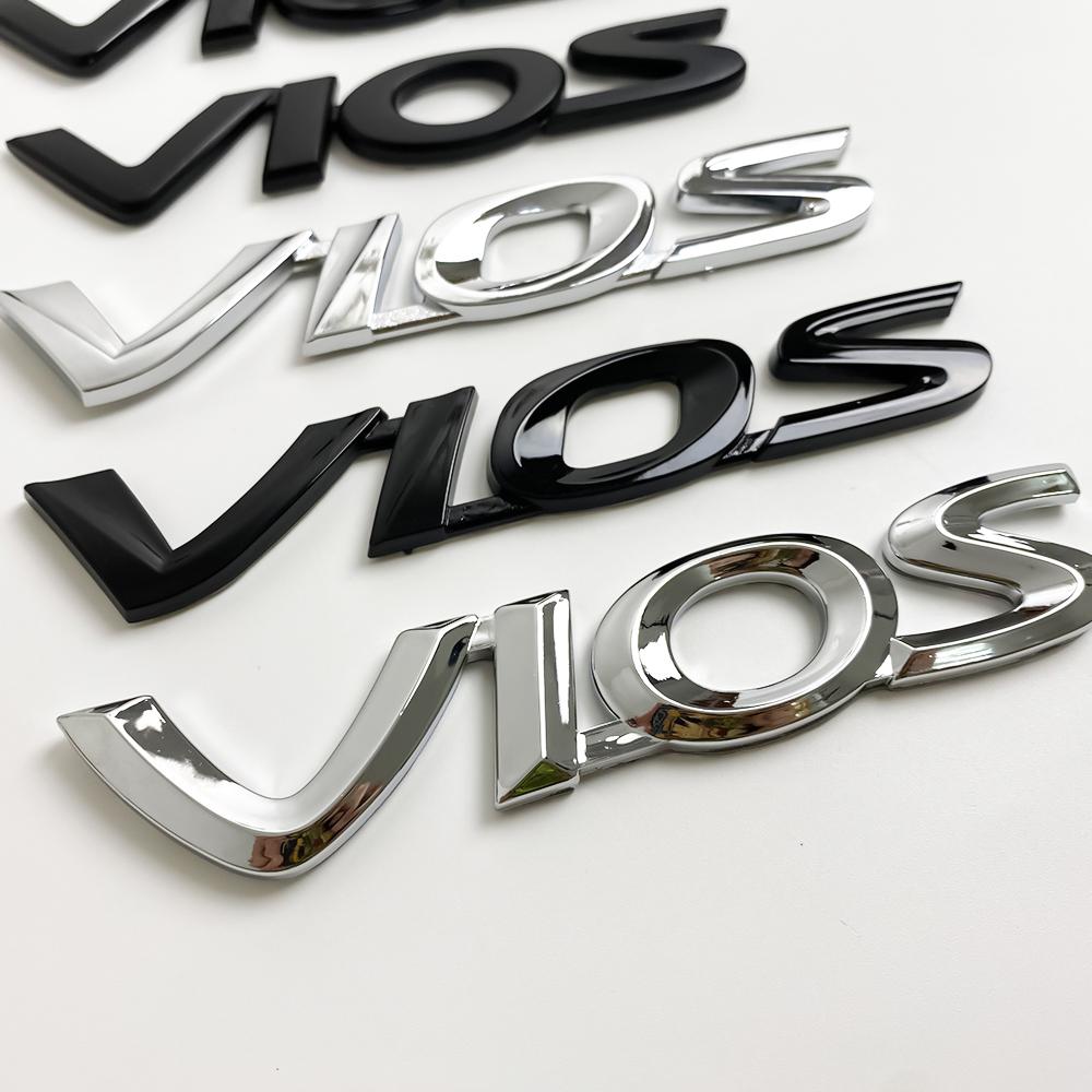 3D Chrome Toyota Vios Letter Emblem Badge Sticker for Toyota Vios XP150 XP40 XP90 Rear Trunk Decor Replacement