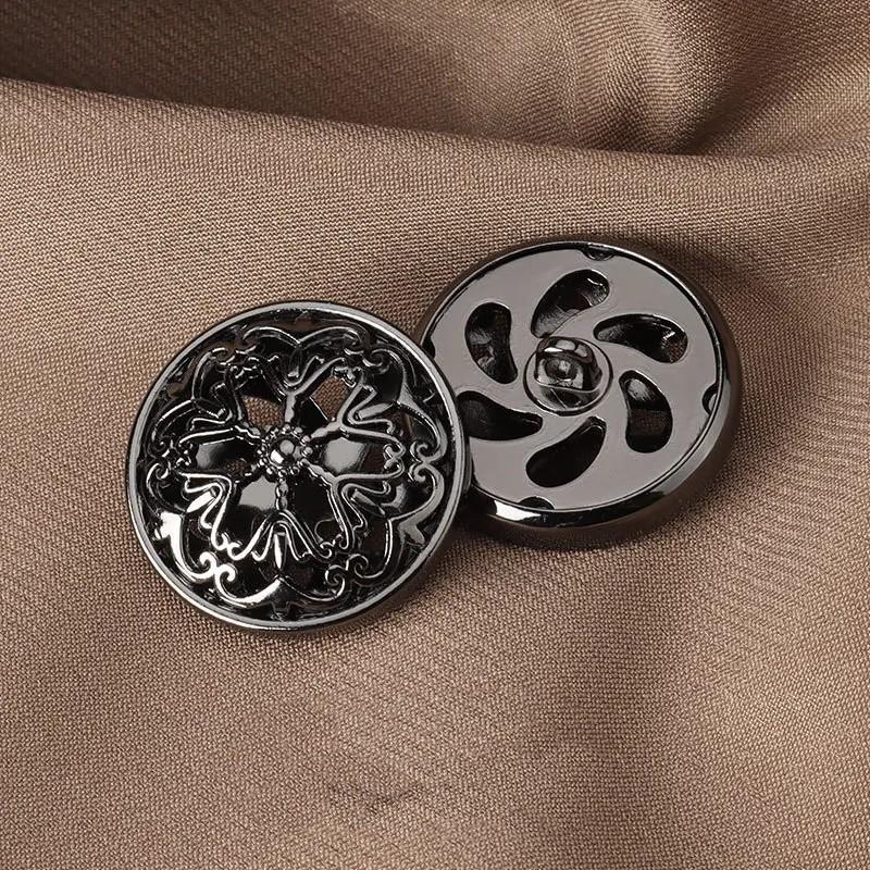 10 шт., красивые полые пуговицы с цветком, высокое качество, цельнометаллические круглые пуговицы, аксессуары для женской одежды