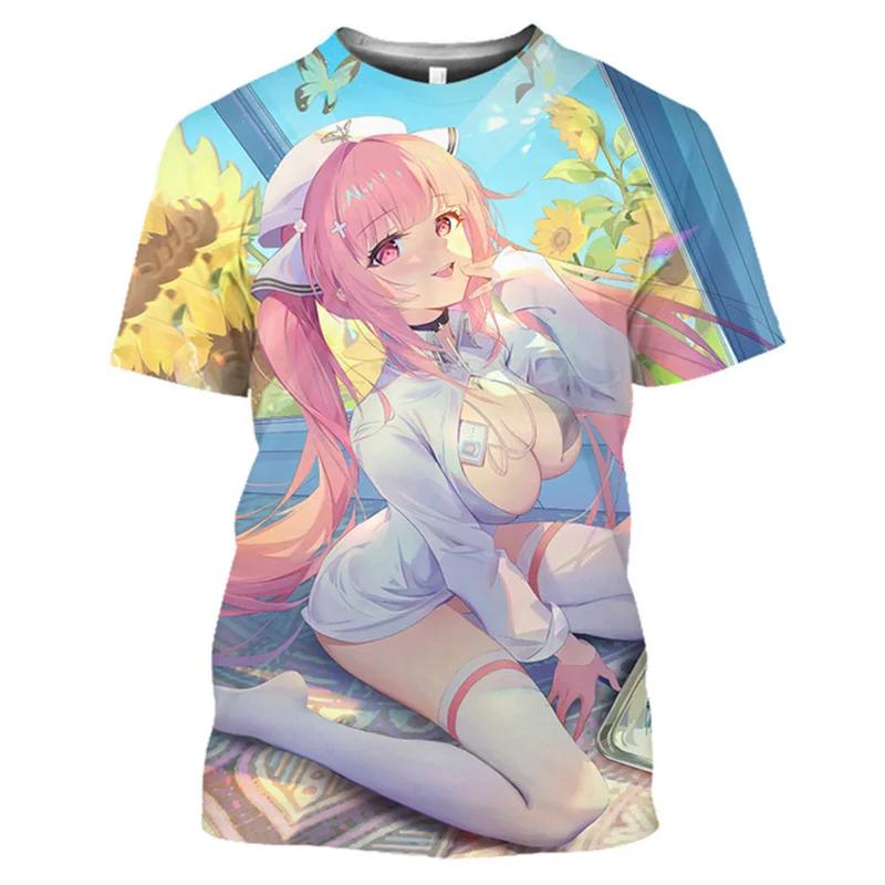 Unisex 3d Ahegao Sexy Girl Printed Manga Bikini Exposed Loli Tee Shirts Hentai Nurse Doctor Anime T Shirt For Harajuku Fashion Tops