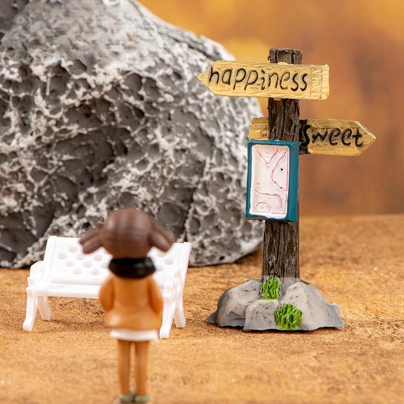 Микропейзаж Мох Декоративные Маленькие Украшения Моделирование Дорожных Знаков Изделия Из Смолы