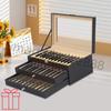 3-tier Fountain Pen Case 36 Slots Pen Display Box Velvet Pen Organizer Pencil Storage Box Stationery Shop Pu Orange/black
