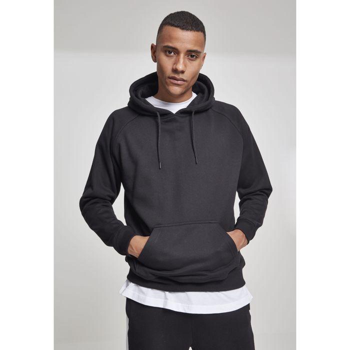 Sweatshirt à capuche - URBAN CLASSICS - Grandes tailles - Noir - Manches longues - Mixte