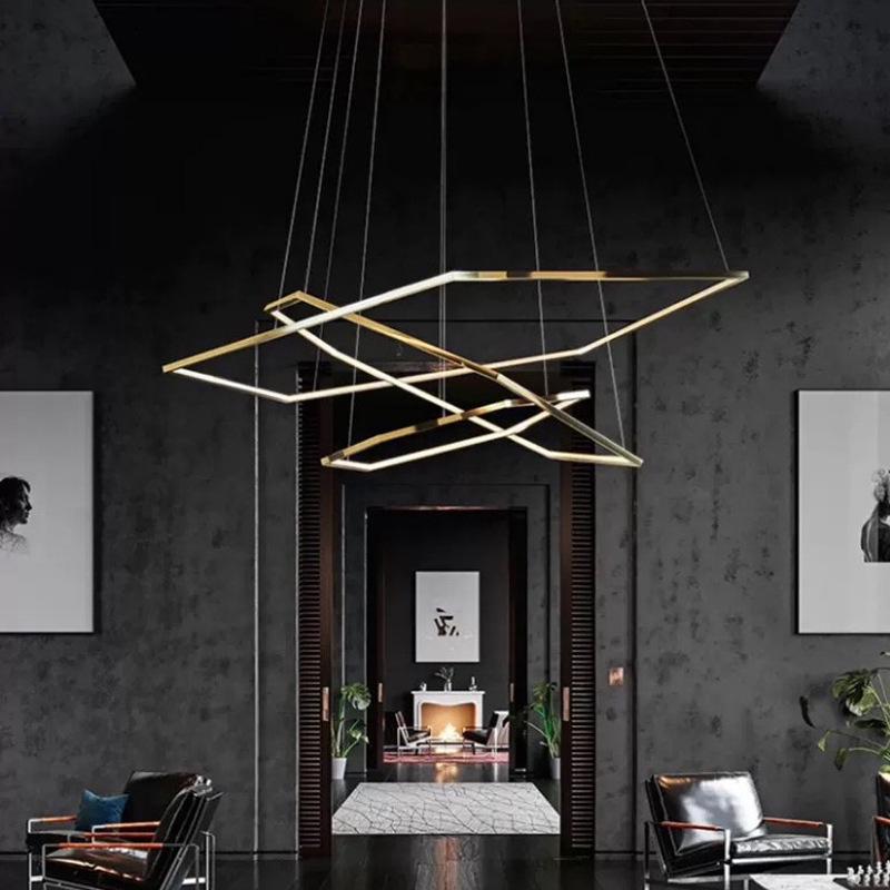 Luxury Hexagonal Pendant Light for Living Room, Dining, or Store - Modern, Creative Stainless Steel Fixture