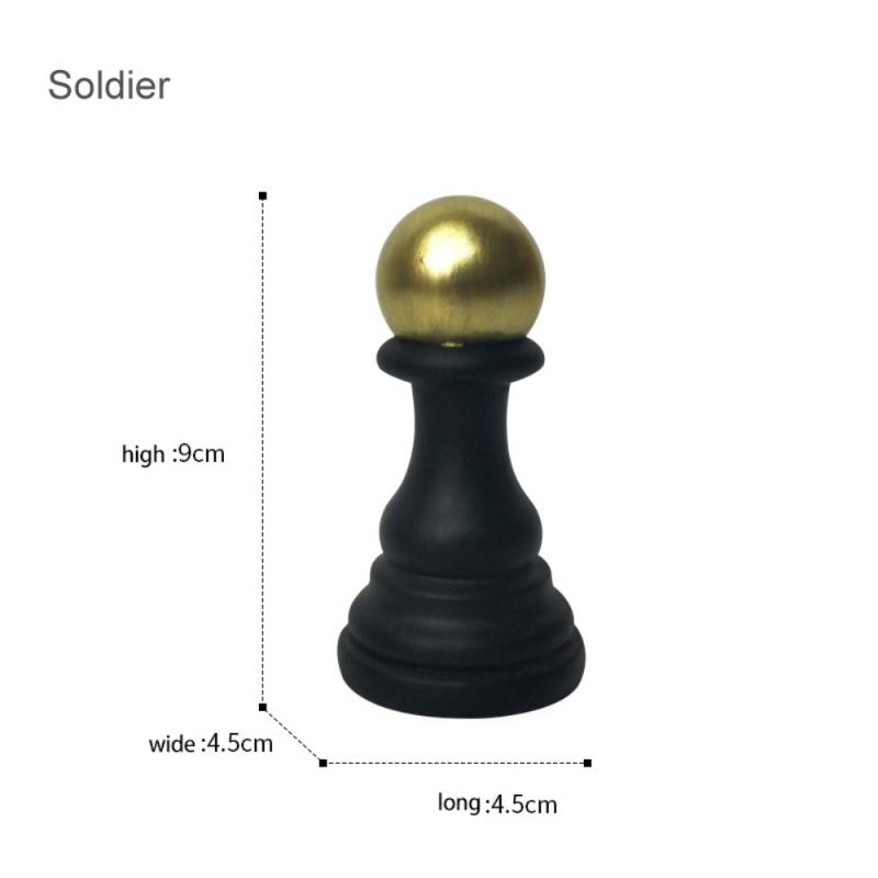 Креативная черно-белая статуя, шахматный декор, ретро смола, шахматные фигурки, статуя, украшение для офиса, дома, подарки, шахматное украшение