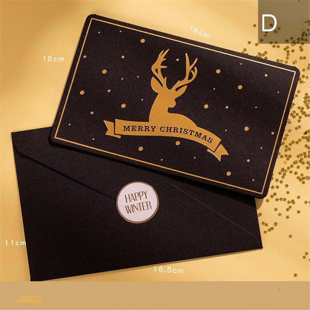 Best Wishes Thanksgiving Message Card Christmas Greeting Card Merry Christmas Bronzing Blessing