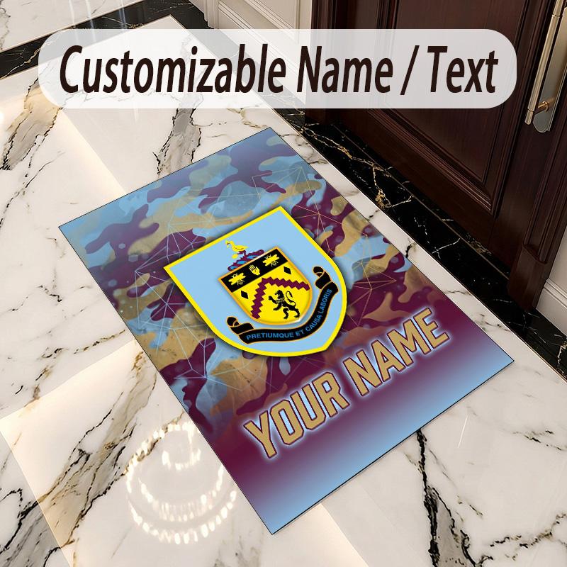 Crystal Velvet Rug Burnley Football Print Custom Name Text Floor Mat Home Decor