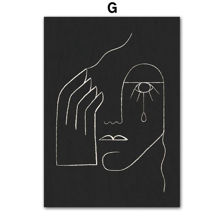 Classy Brow Line Abstract Girl Face Body Flower Minimalism Living Room Decor Canvas Painting Posters And Prints Wall Art Picture