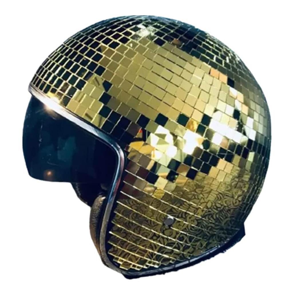 Disco Ball Helmets Disco Decor Helmets With Retractable Visor Classic Disco Mirror Glitter Ball Helmets For Men & Women