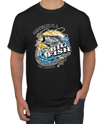 Happiness Is a Big Fish and a Witness Funny Men's T- Shirt