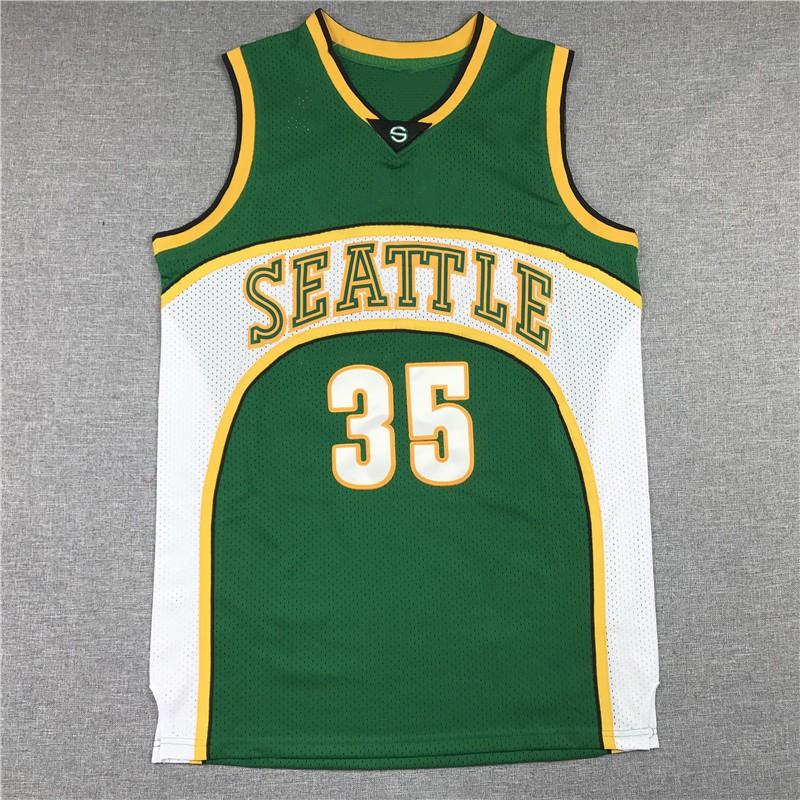Mens Seattle SuperSonics Basketball Jersey 20 40 35 Embroidered Team Sport Shirt Winter Fall