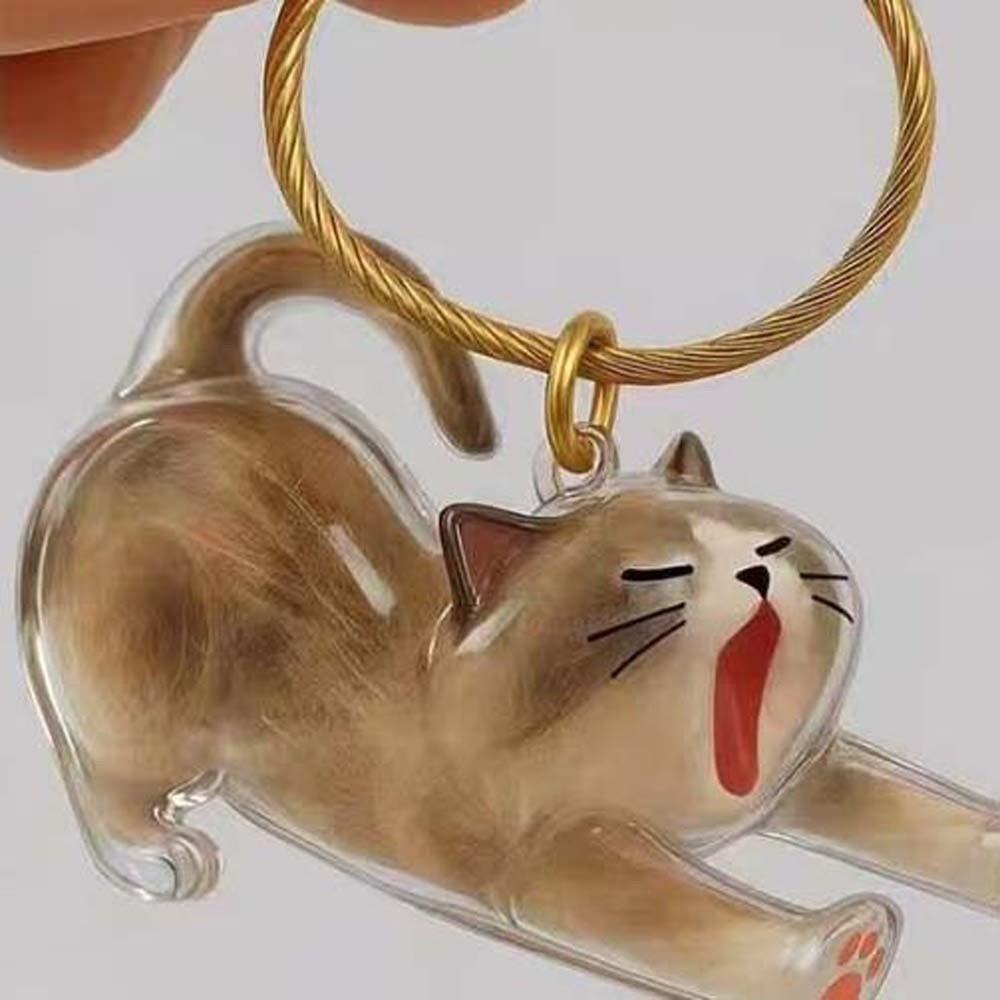 Transparent Acrylic Keychain Cat Hair Storage Capsule Animal Shaped Portable Rabbit Hair Storage Box Handmade Stylish