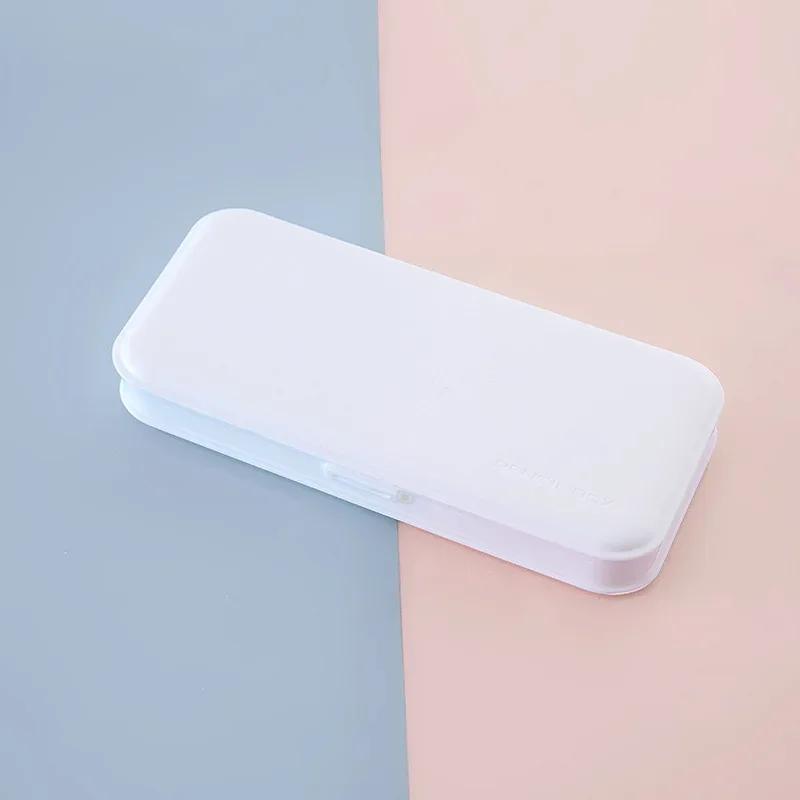 Простой пенал, портативный твердый пенал, канцелярские принадлежности для учеников начальной и средней школы, креативная коробка для хранения конфетного цвета