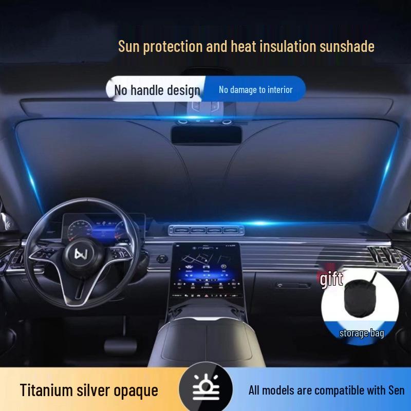 Car Front Windshield Folding Sunshade: Heat Insulation Curtain