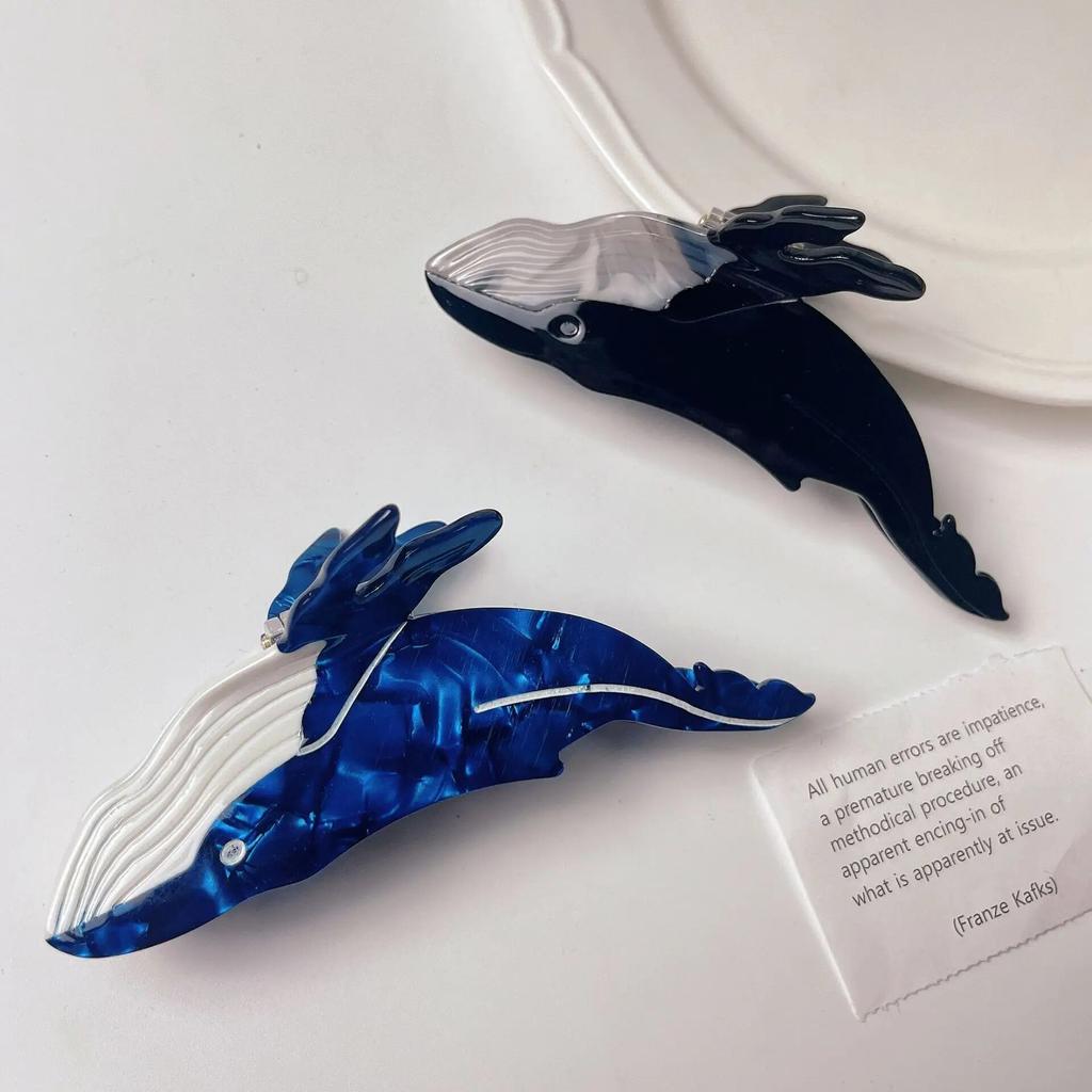 Blue Whale Hair Claw Acetate Hair Clips For Women Hair Catches Animal Hair Clip Cute Hair Claw Clips Hair Accessories