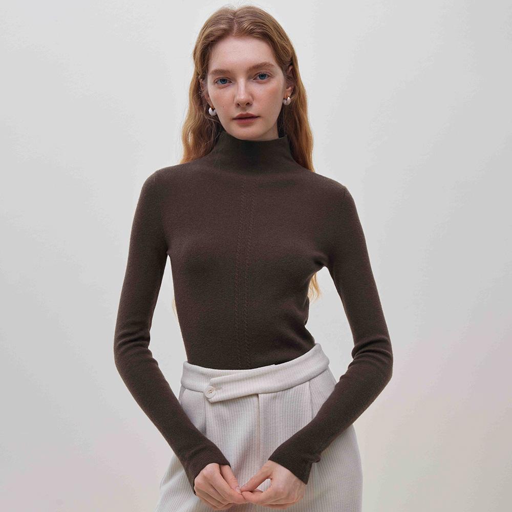 WEDNESDAY DELIGHT Wd_Cable Half Turtleneck Knit Top_4Color