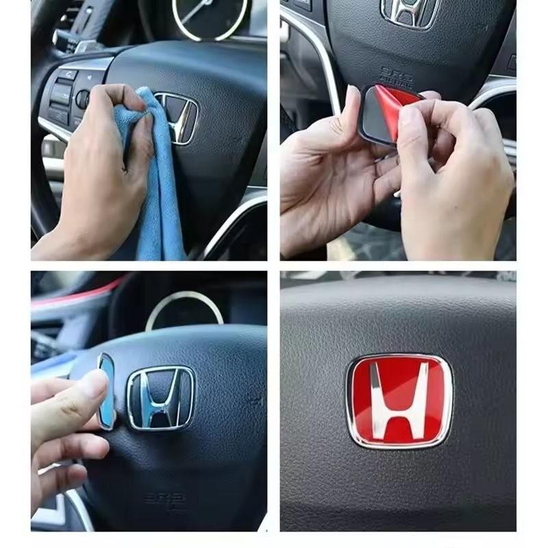 Car Steering Wheel Emblem Sticker Accessories For Honda Mugen Civic Accord City CRV Jade Fit Odyssey Hybrid Insight HRV Pilot aiz256