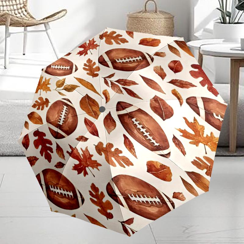 American football Theme Automatic Umbrella, Lightweight & Portable, 8 Rib, Perfect for Outdoor Travel, Birthdays, Christmas, Gifts.