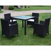 Day and Night - Day and Night 5-piece Garden Dining Set and Black Synthetic Rattan Cushions