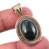 Natural Bloodstone Gemstone 925 Solid Sterling Silver TwoTone Pendant 1.50" J6d31