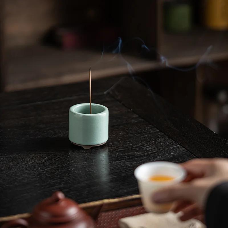 Винтажная керамическая курильница для благовоний Zen, держатель для благовоний ручной работы, подставка для курильницы, настольное украшение для дома