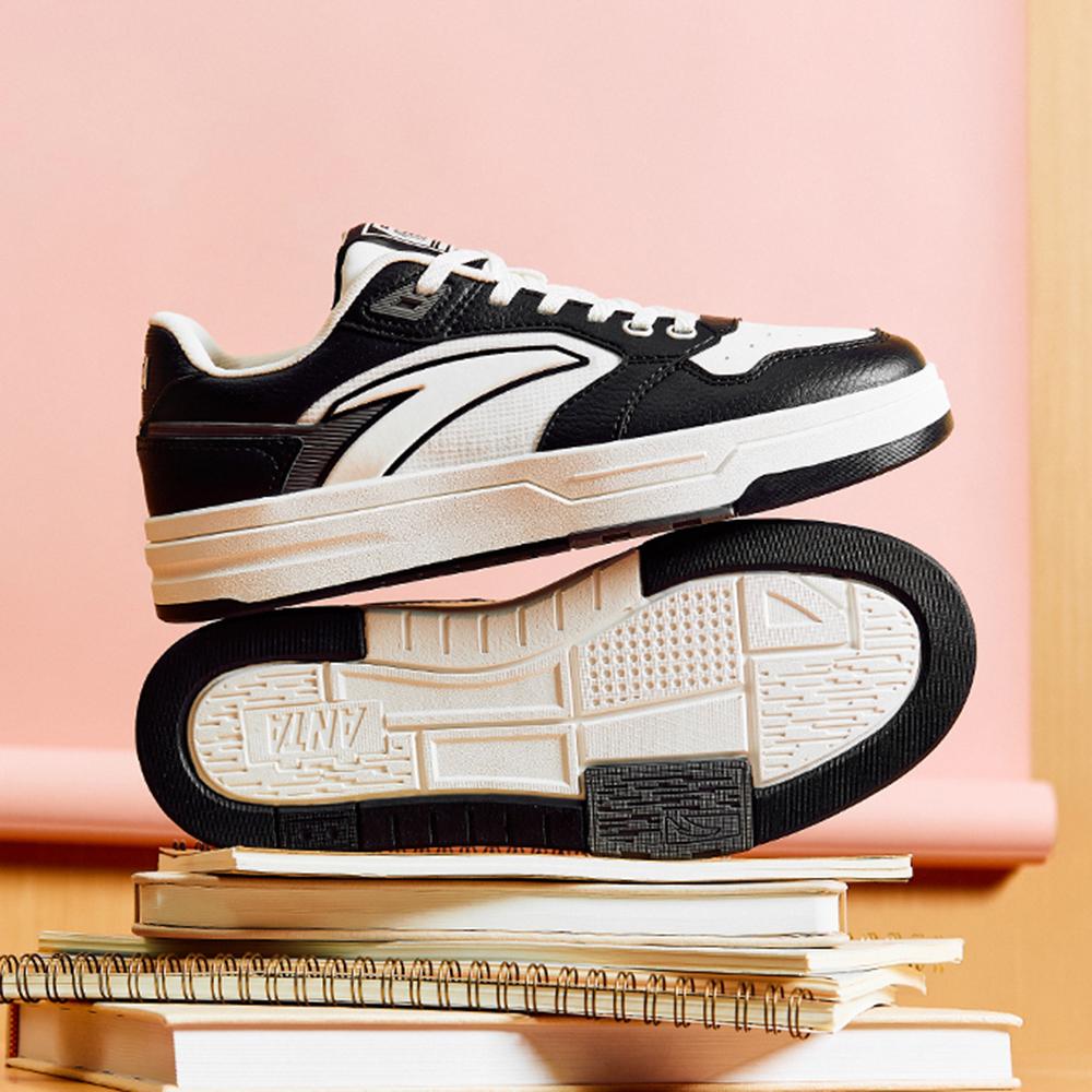 Anta Street Fun Lite Классический цветной блок Модные Нескользящие Износостойкие Низкие Кеды для скейтборда Женские кеды для скейтборда Черный Белый 122538051-7