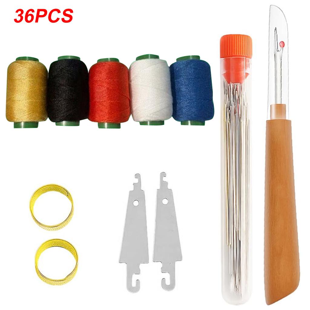 Sewing Needles Set Large Eye Needles with Thread Multi Size Clothing Sewing Embroidery Cross Needle Kits Home DIY Manual Tools