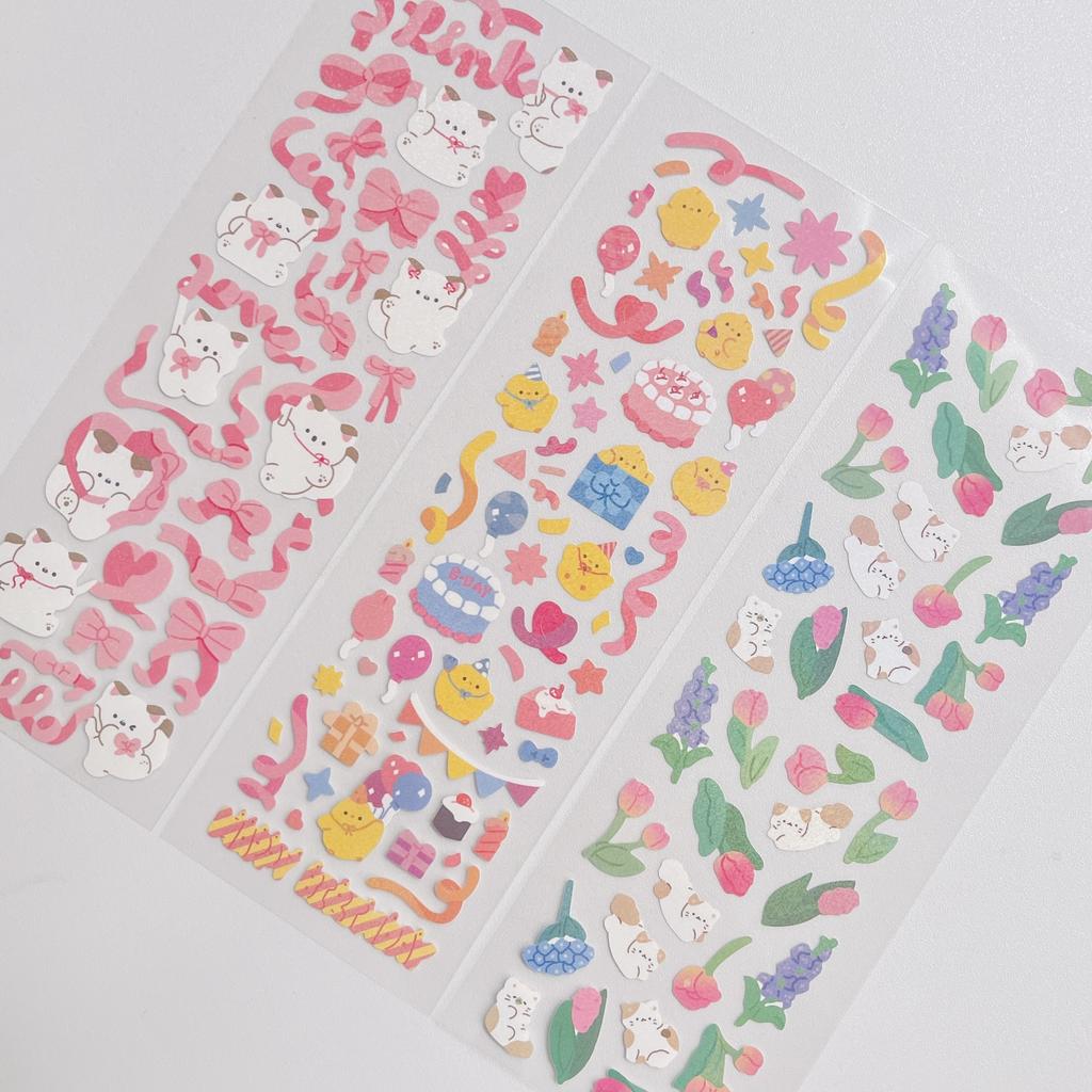 Korean Popular INS Same Laser Goo Card Sticker Transparent Bottom Seiko DIY Decorative Sticker