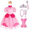 Peach Princess Dress for Girls - Mario & Luigi Theme Halloween Costume