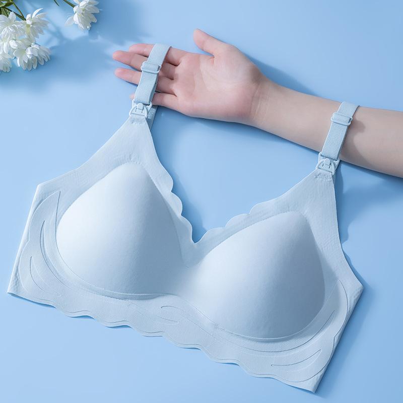 Мода Беременные женщины кормящие грудью тонкие фиксированные чашки без стального кольца для сборки и предотвращения провисания, послеродовой бюстгальтер для кормления с открытой пряжкой спереди