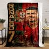 Portuguese Soccer Player with Golden Gear Design, Flannel blanket for bedroom, living room, sofa, and nap sofas.